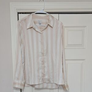 A New Day Cream and Tan Striped Top